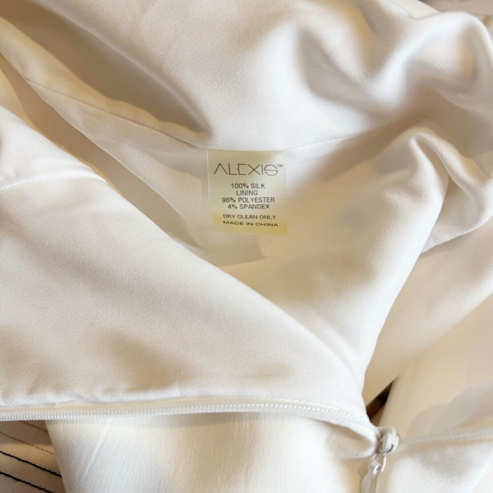 Alexis Zuki White Off Shoulder Puff Sleeve High Low Midi Dress Small - Picture 8 of 8
